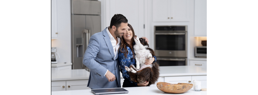 Leah and Alex Sajovits at Douglas Elliman Real Estate